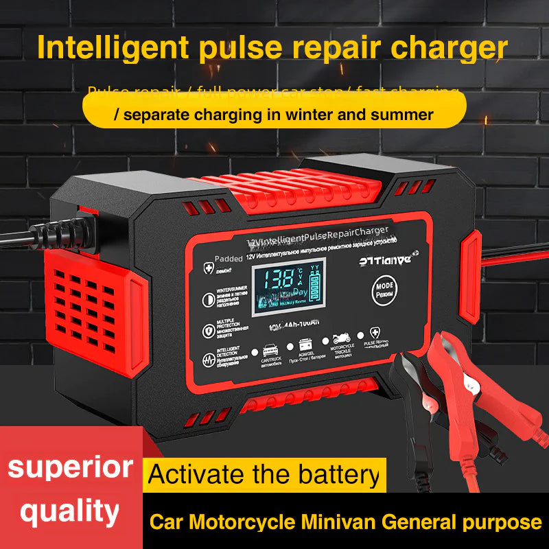 Cargador Universal Inteligente de Batería 12V 6A para Motocicletas
