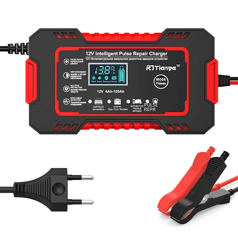Cargador Universal Inteligente de Batería 12V 6A para Motocicletas