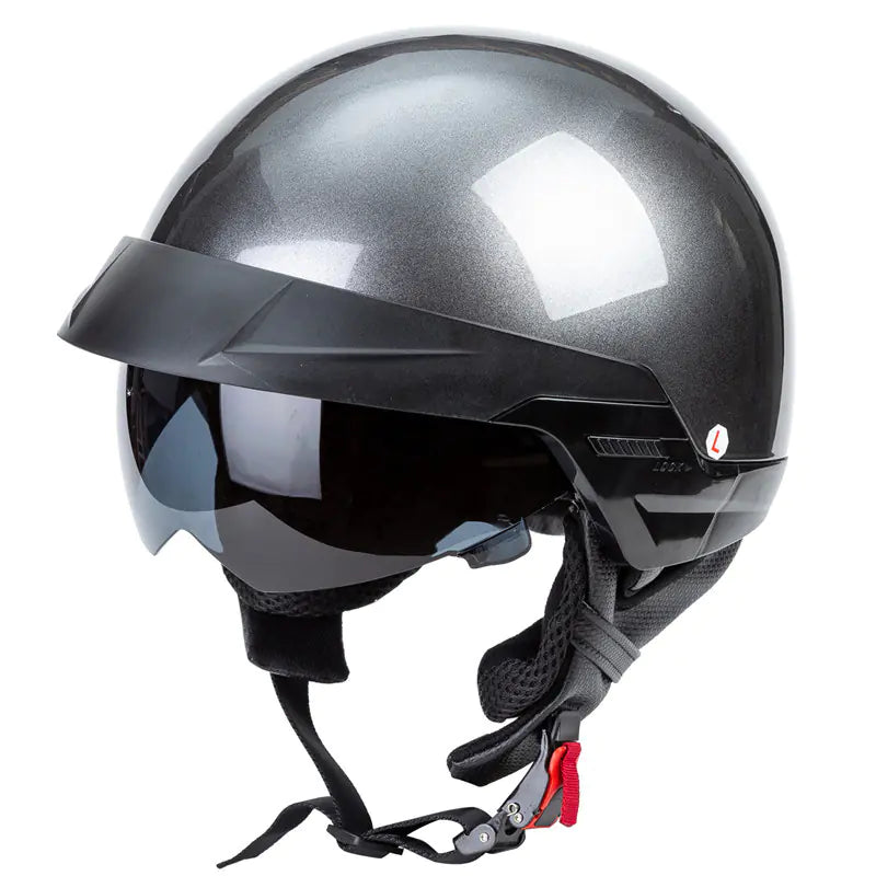 Casco de Motocicleta Harley Retro con Visor Incorporado