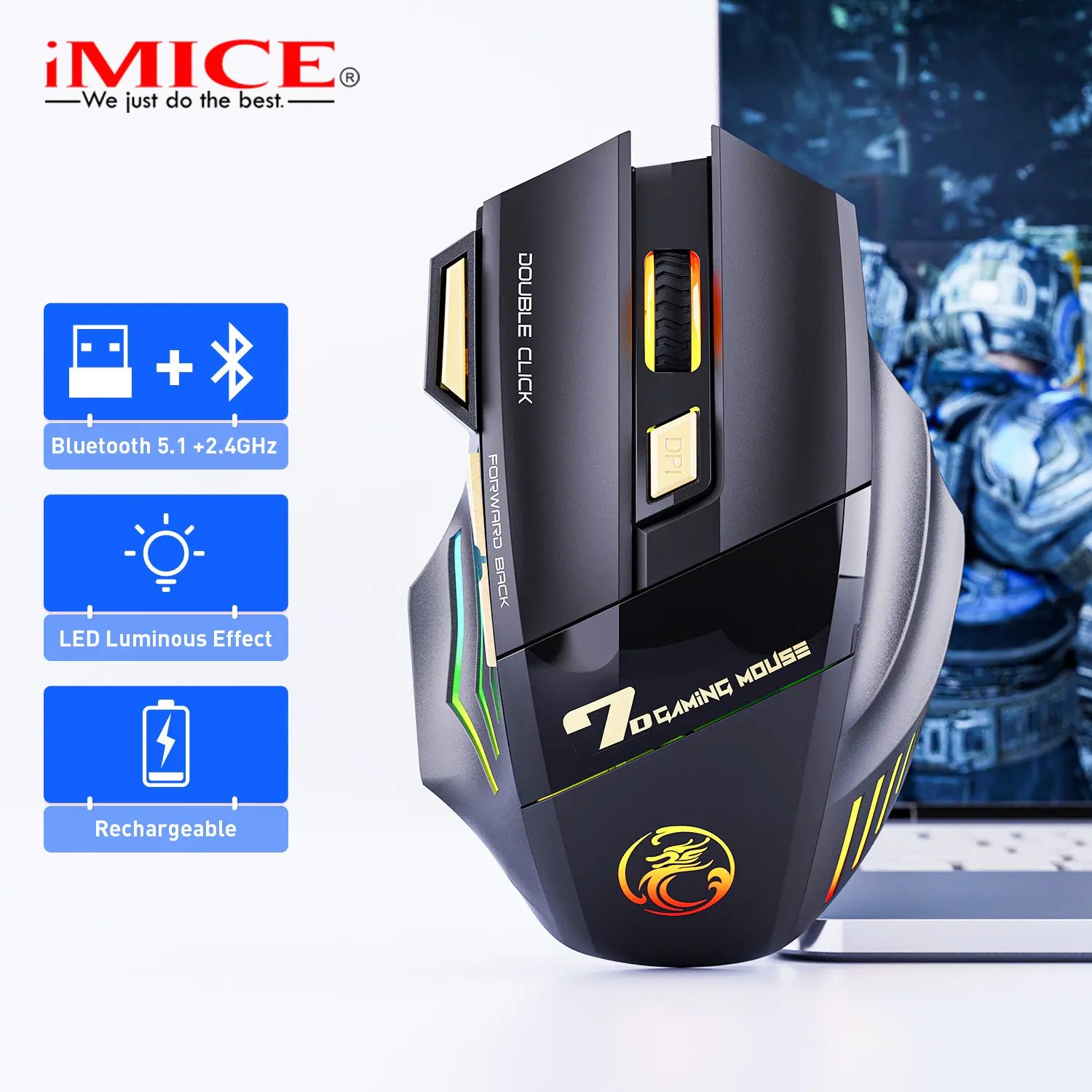Ratón Pro para Gaming Silent RGB