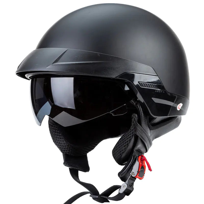 Casco de Motocicleta Harley Retro con Visor Incorporado