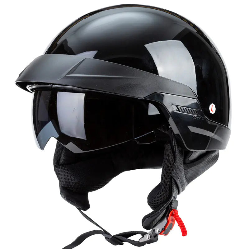 Casco de Motocicleta Harley Retro con Visor Incorporado