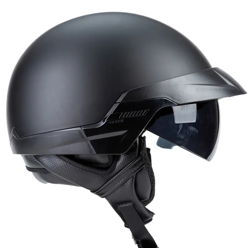 Casco de Motocicleta Harley Retro con Visor Incorporado